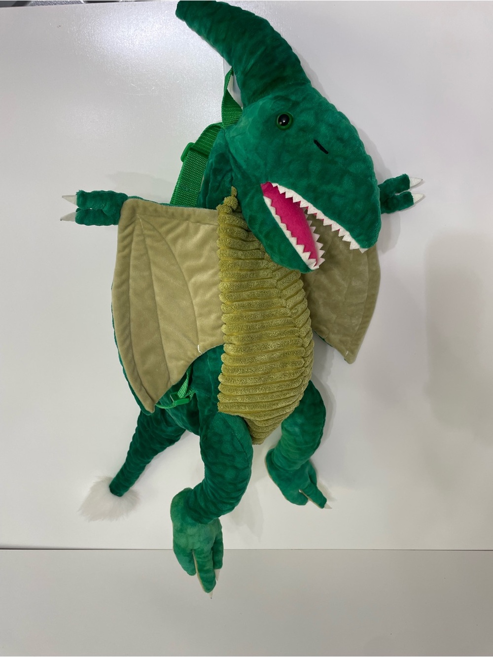 Plush Green Dinosaur Backpack Kids Dragon Reptile School Travel Costume Daycare